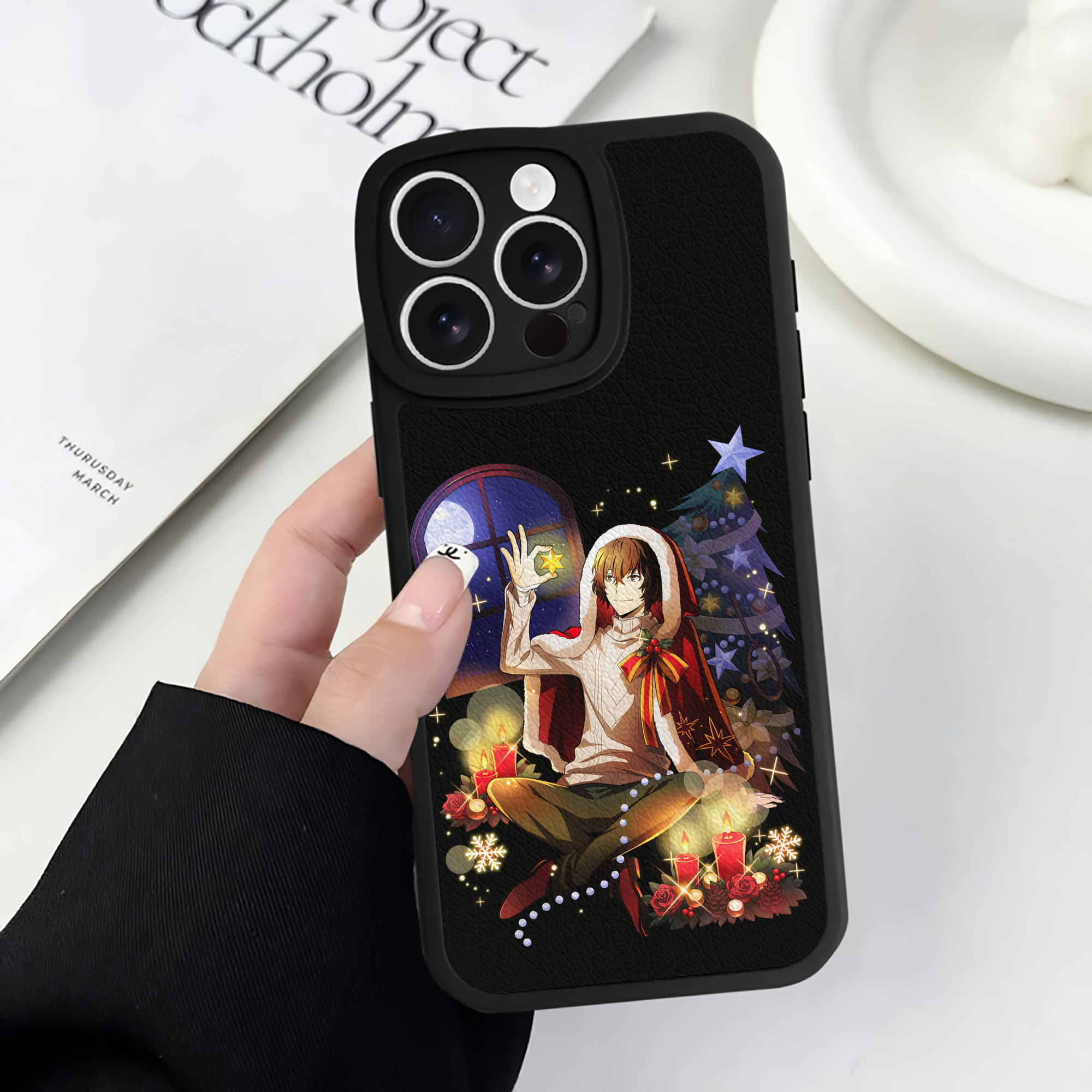 （画像用） 文豪ストレイドッグス Bungo Stray Dogs 【iPhone 16シリーズ対応】シリコンスマホケース（レザー調） 材質：シリコン